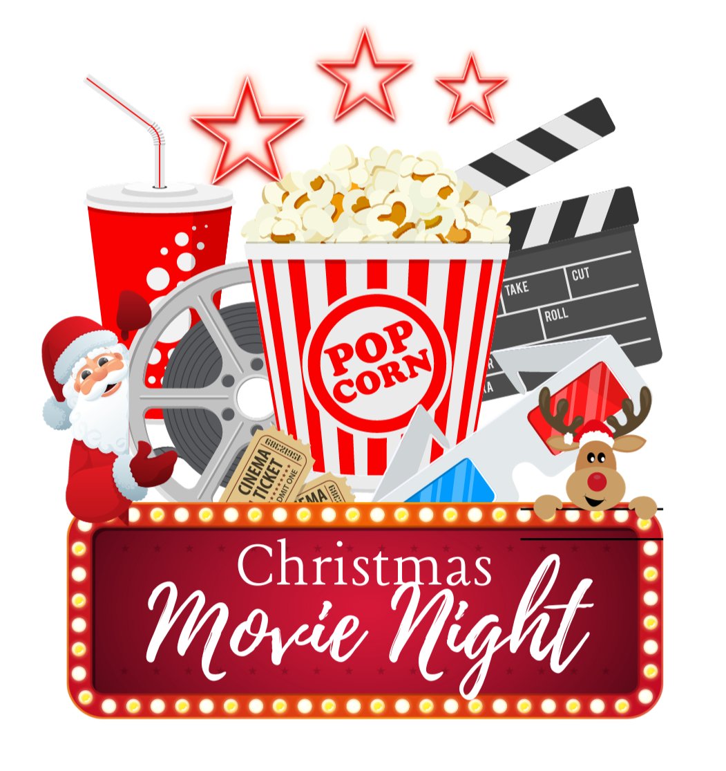 POPCORN TUB CHRISMTAS MOVIE NIGHT DECAL - Wow Wraps