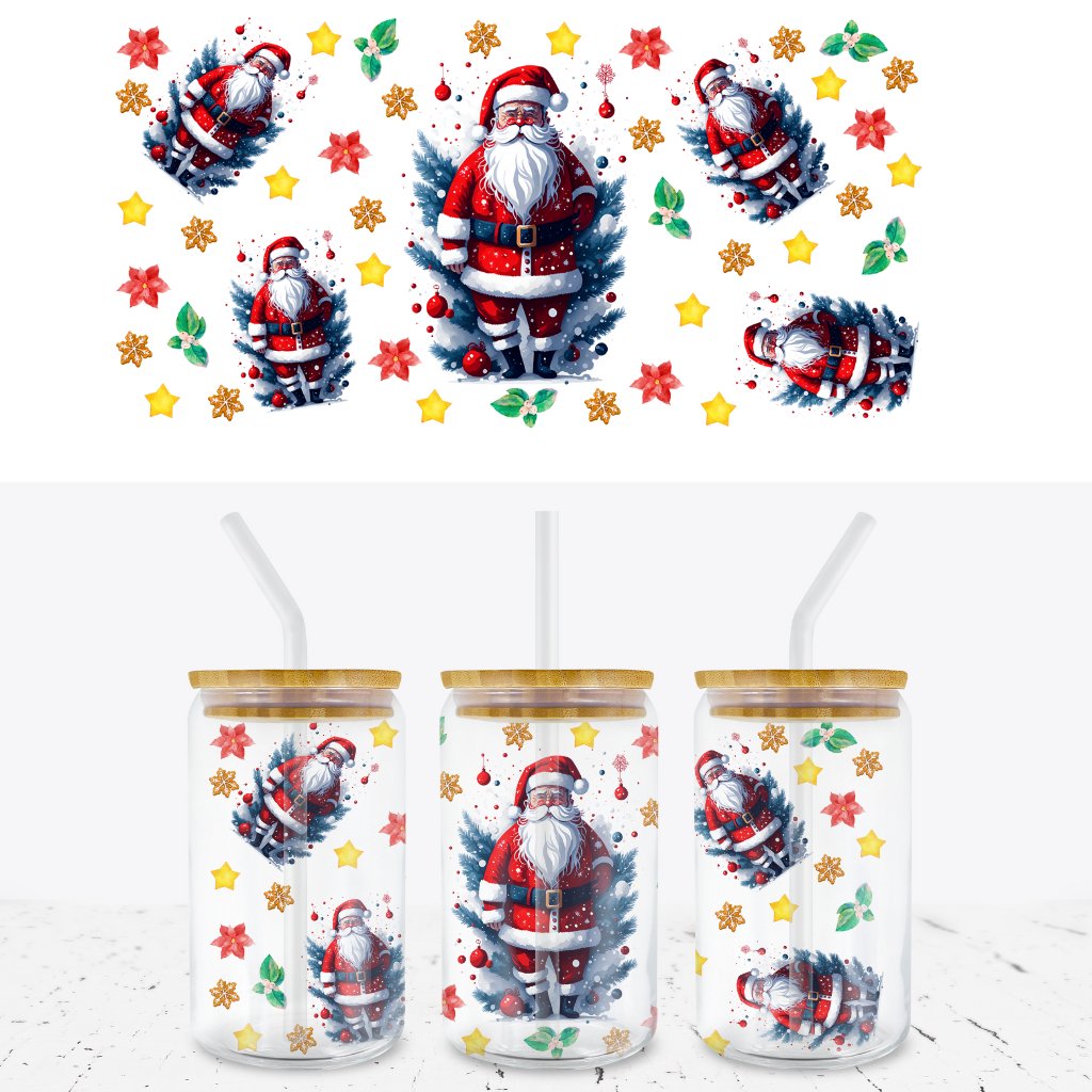 SANTA 16oz LIBBEY GLASS CAN WRAP - Wow Wraps