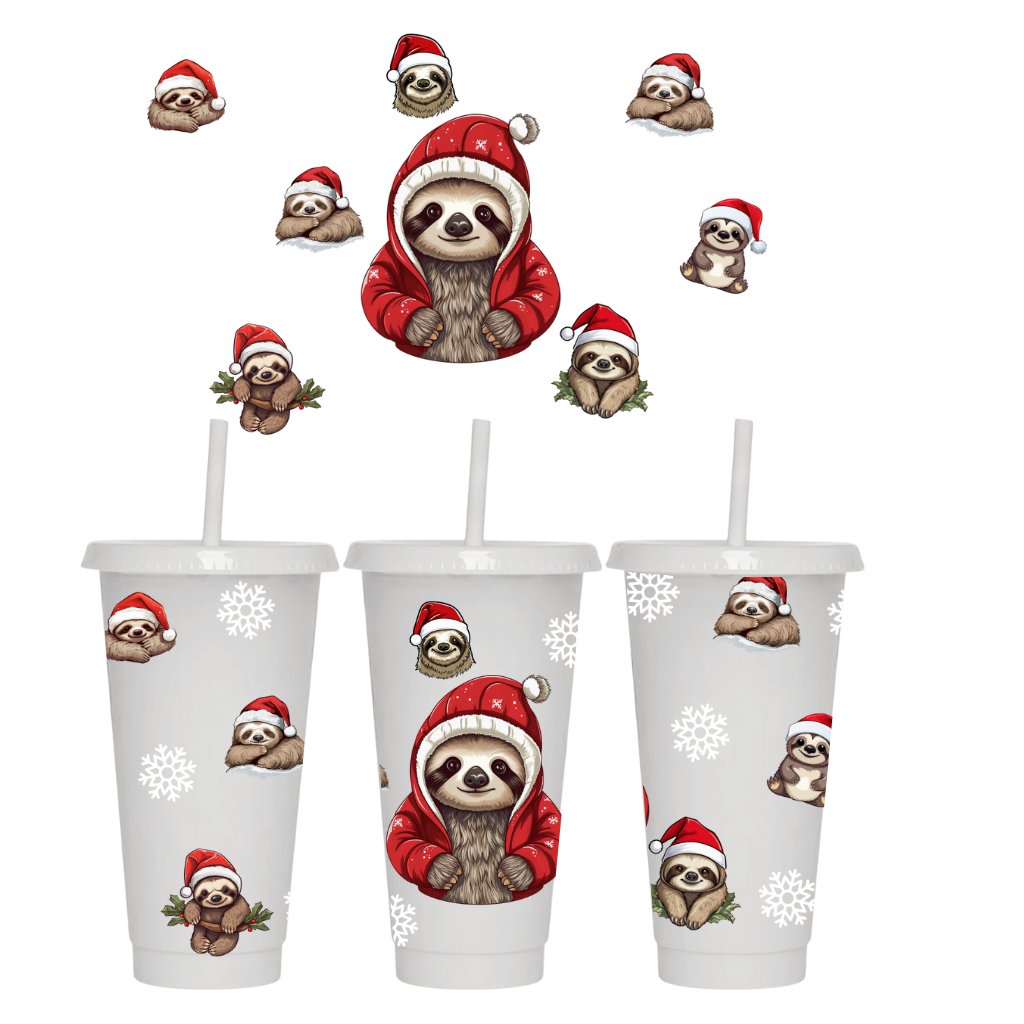 SLOTH CHRISTMAS 24oz COLD CUP WRAP - Wow Wraps