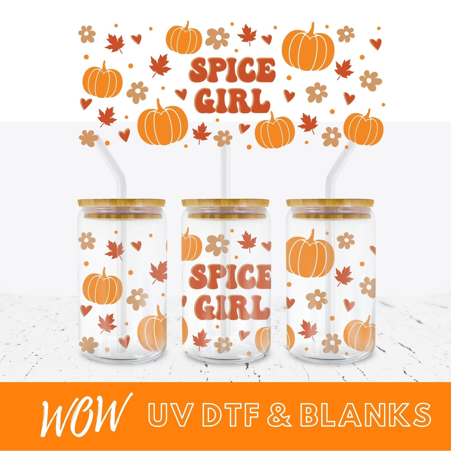 SPICE GIRL 16oz LIBBY UV - DTF DECAL - Wow Wraps