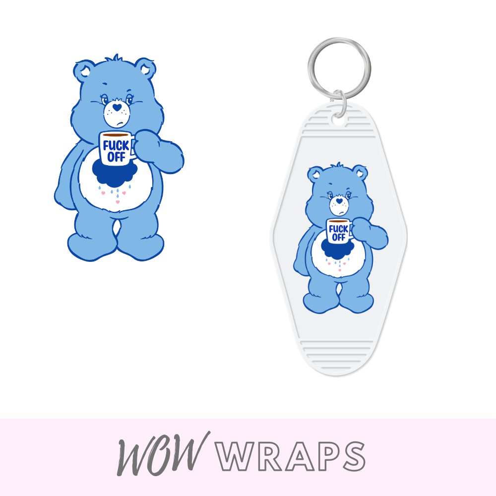 SWEAR BEAR MOTEL KEYCHAIN UV-DTF - Wow Wraps