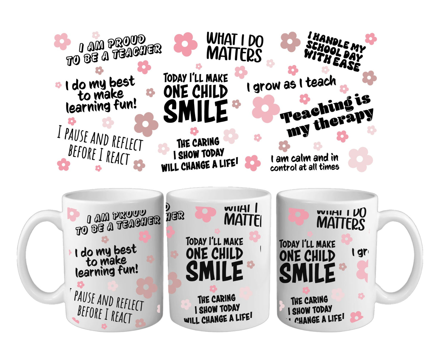 TEACHER DAILY AFFIRMATION 11 0z CUP WRAP - Wow Wraps