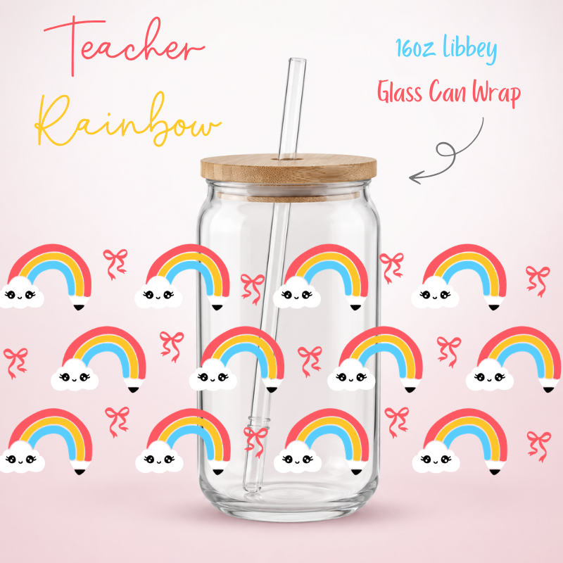 Teacher Rainbow Libbey UV-DTF Wrap