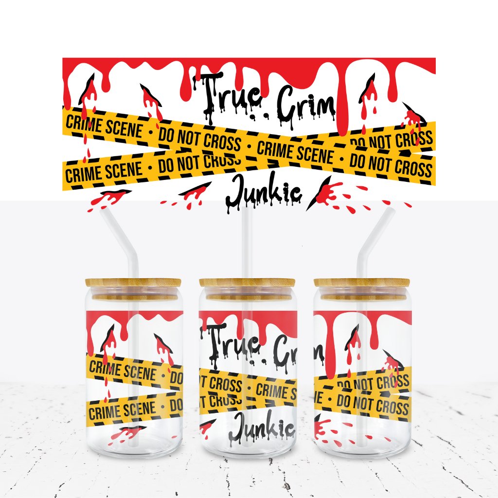 True Crime Junkie 16oz UV DTF Wrap - Wow Wraps