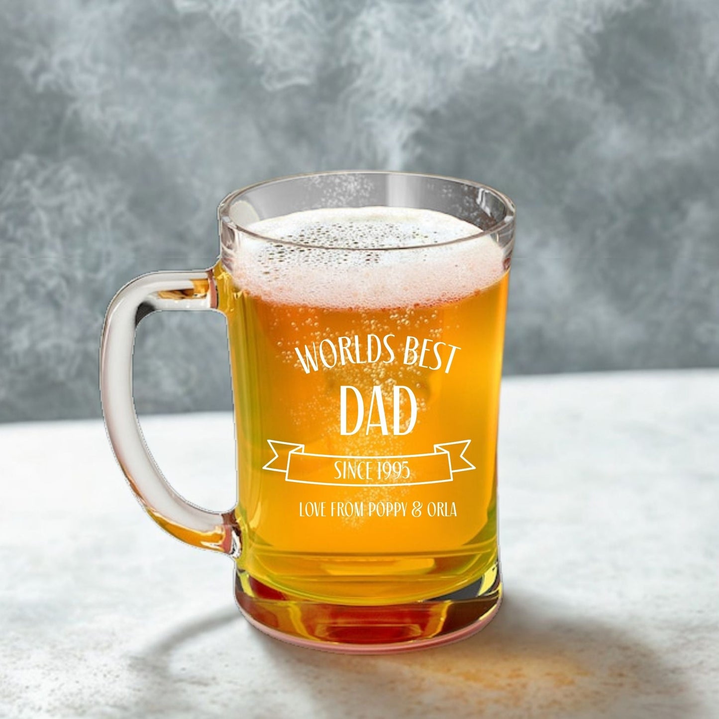 Worlds Best Dad UV - DTF Sized For Our 500ml Beer Tankards - Wow Craft Blanks & Wraps