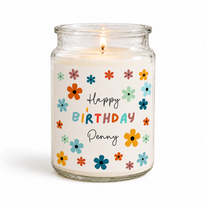 Happy Birthday Candle Label (2 Size Options)