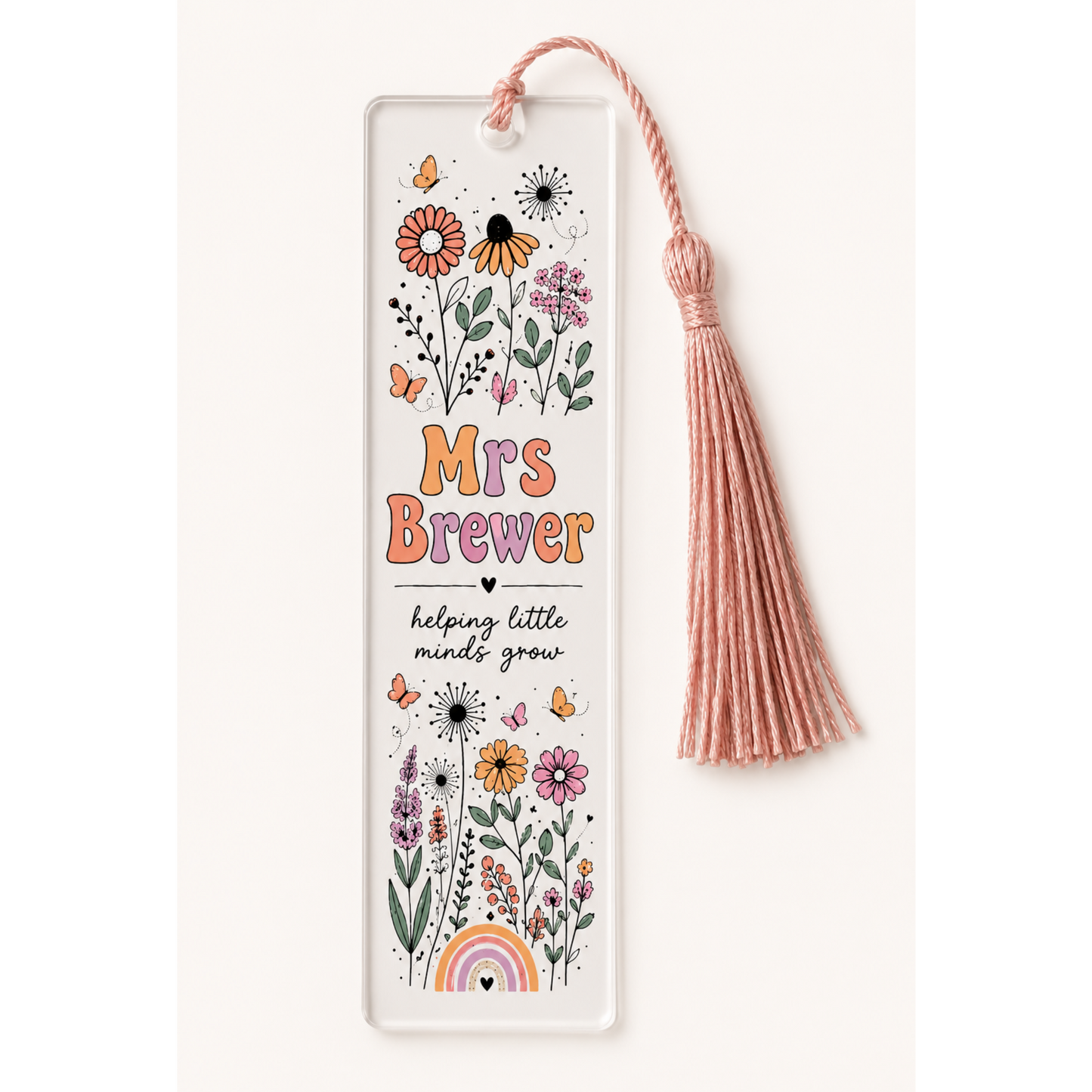 Floral Name Bookmark UVDTF