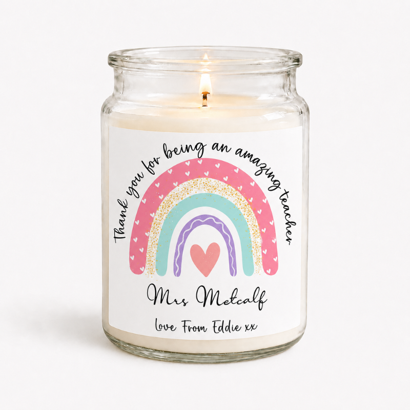 Thank You For Being An Amazing Teacher Candle Label (2 Size Options)