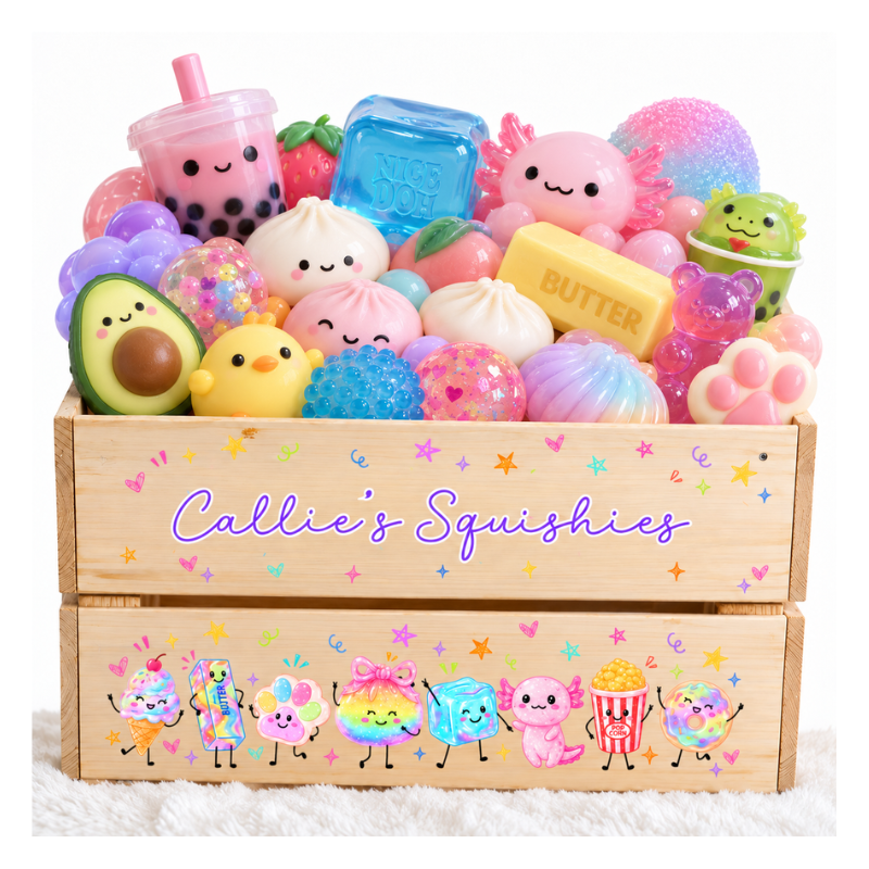 SQUISHIE'S UV-DTF DECAL - SIZED FOR IKEA CRATE