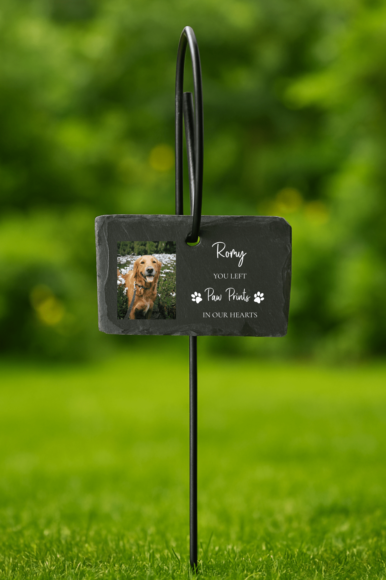 You Left Paw Prints In Our Hearts UV - DTF for Memorial Slate Stake - Wow Craft Blanks & Wraps