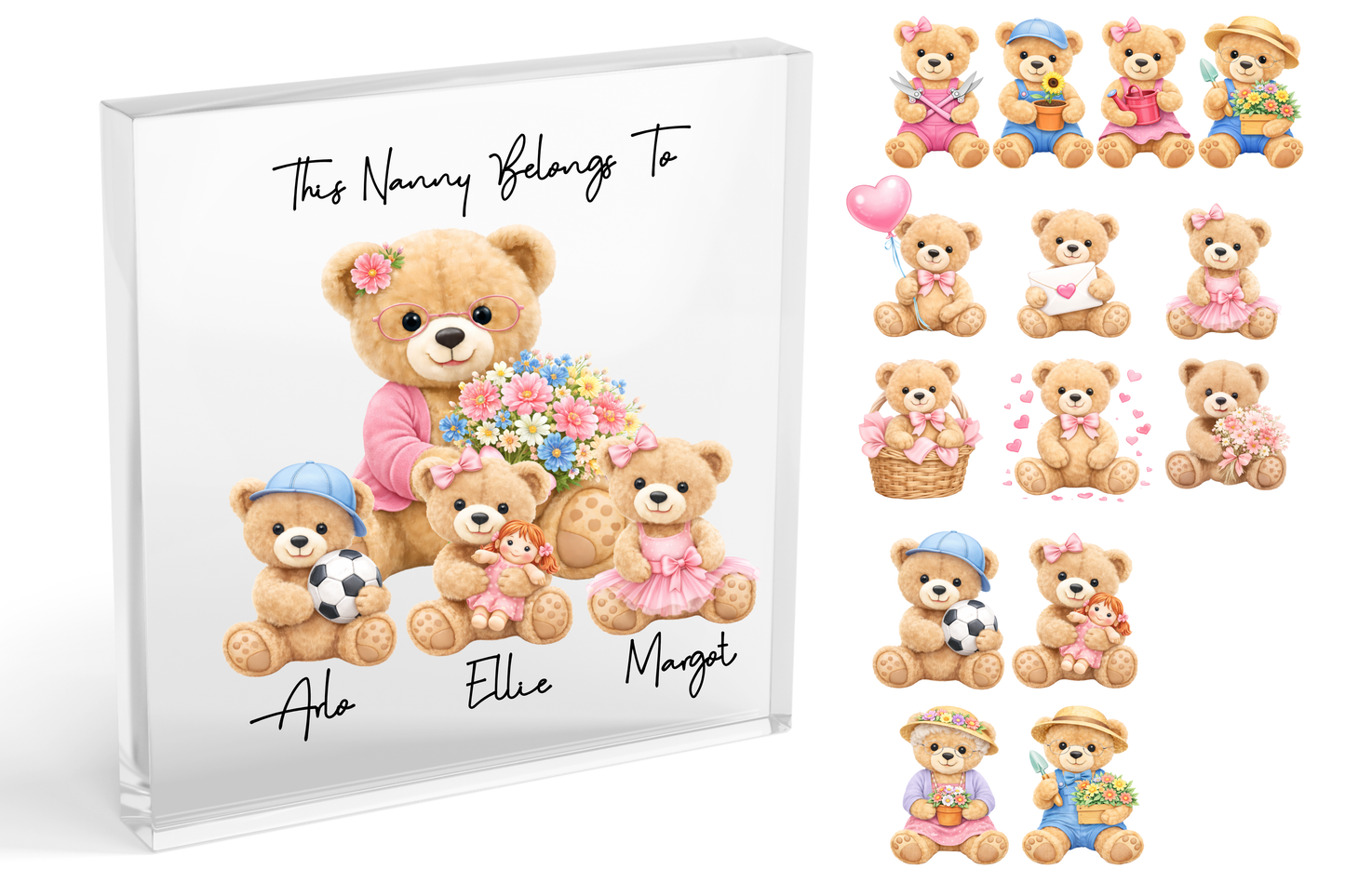 MOTHERS DAY BELONGS TO - CUTE BEAR - UV-DTF DECAL