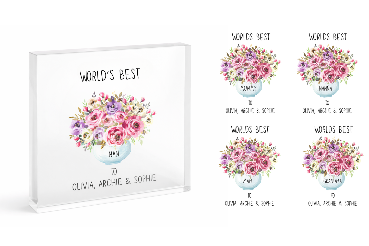 MOTHERS DAY - WORLDS BEST- FLORAL - UV-DTF DECAL