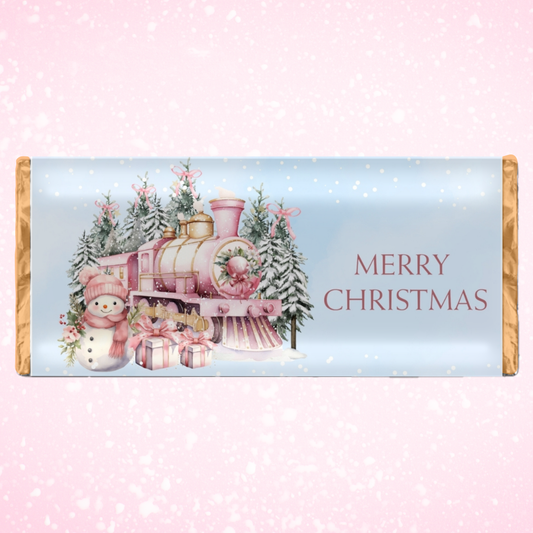 PINK THEMED CHRISTMAS CHOCOLATE BAR WRAPPER