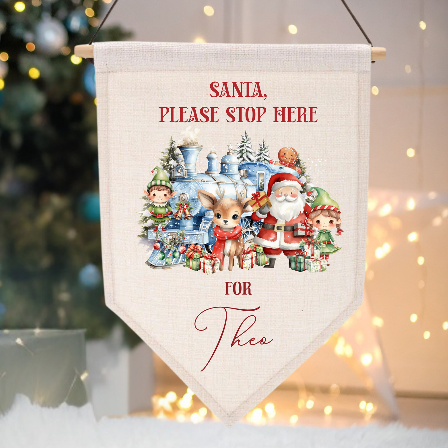 SANTA & FRIENDS PLEASE STOP HERE - PENNANT CHRISTMAS DTF