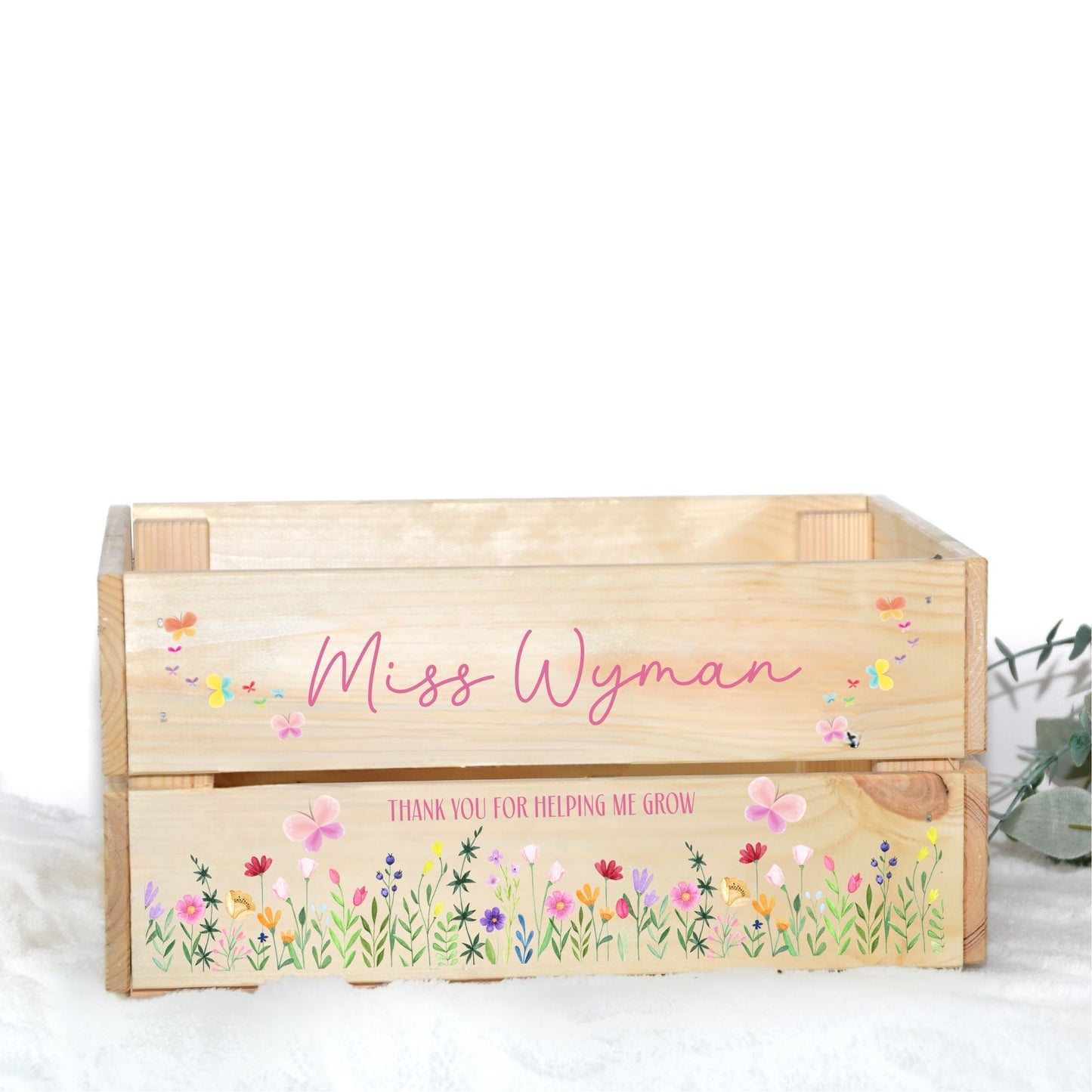 TEACHER HELPING ME GROW UV-DTF DECAL - SIZED FOR IKEA CRATE