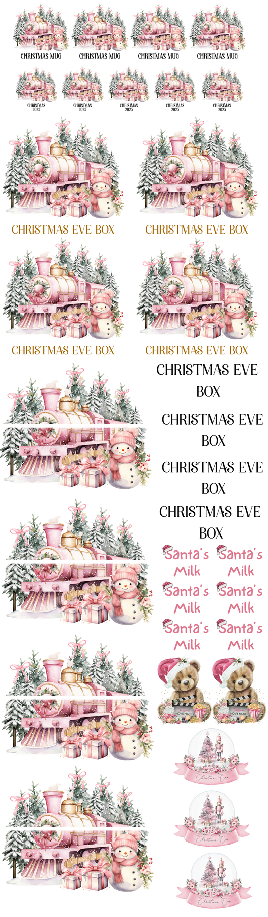 PINK THEMED CHRISTMAS UV-DTF BUNDLE