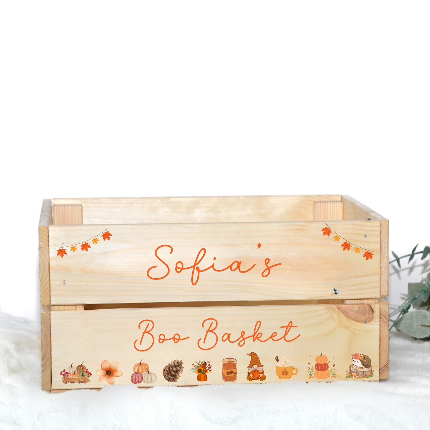 AUTUMN BASKET UV-DTF DECAL - SIZED FOR IKEA CRATE