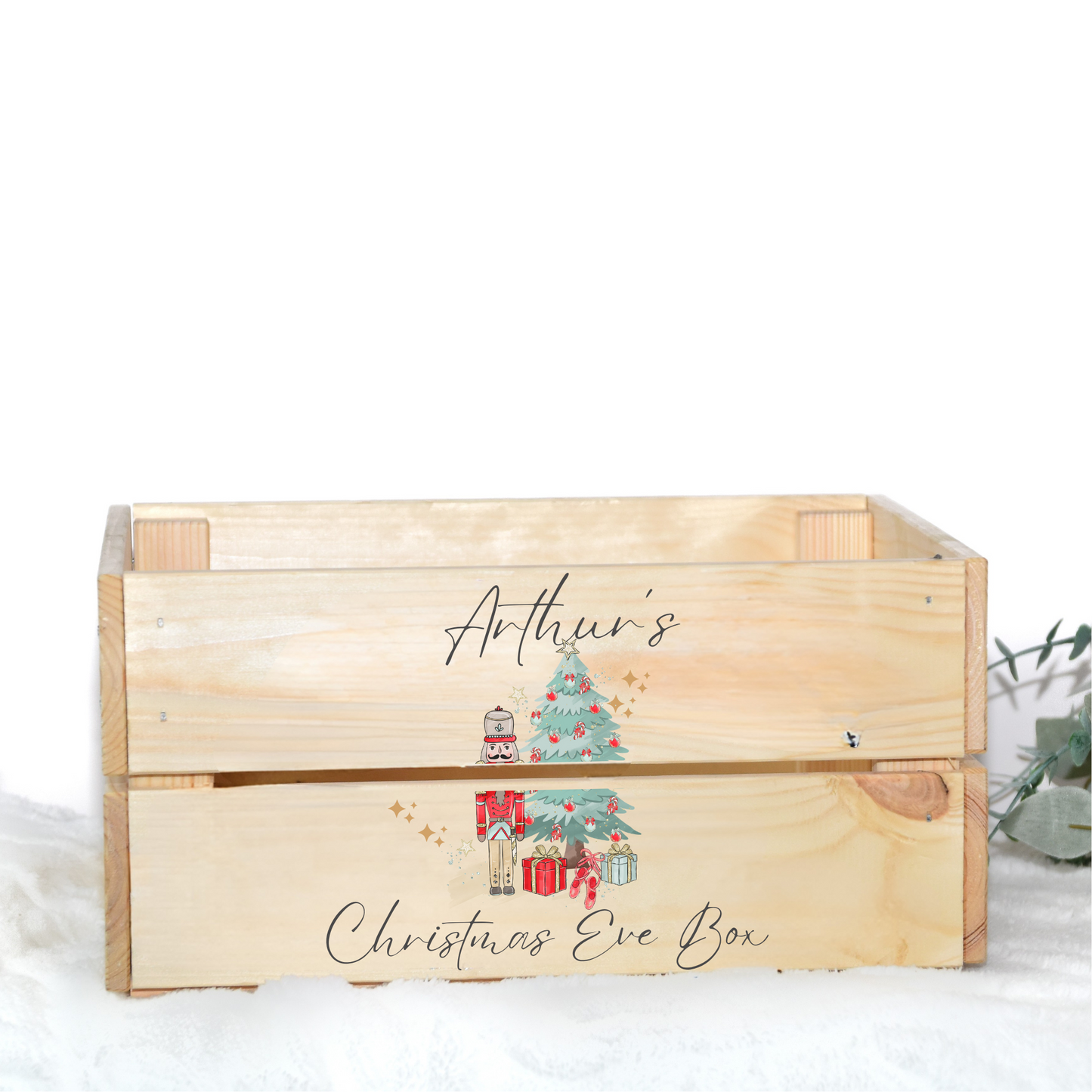 CHRISTMAS EVE BOX UV-DTF DECAL - SIZED FOR IKEA CRATE