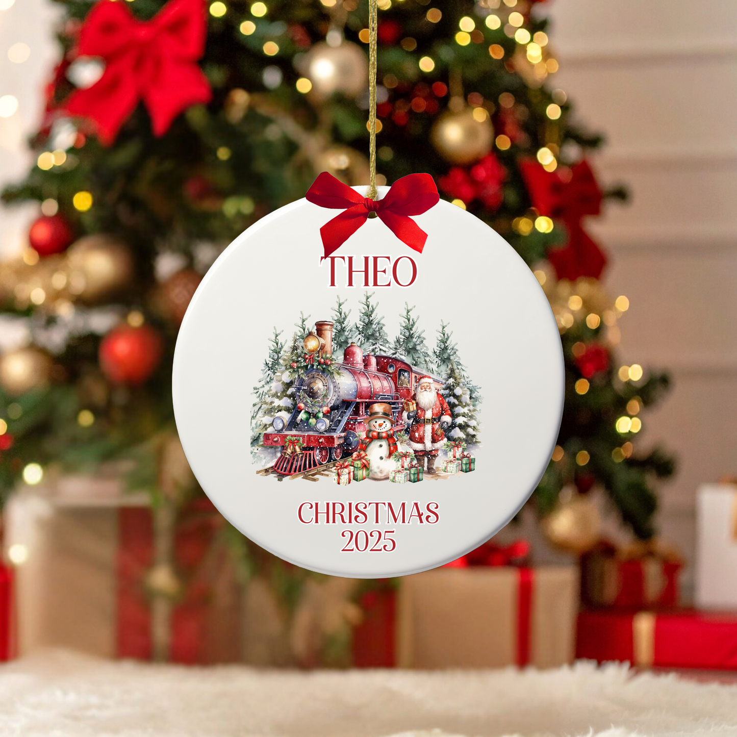 RED SANTA & SNOWMAN CHRISTMAS UV-DTF DECAL