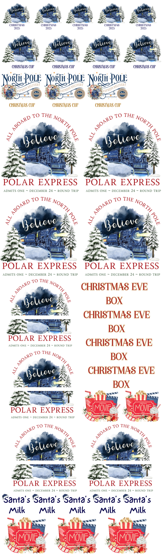 POLAR EXPRESS CHRISTMAS UV-DTF BUNDLE