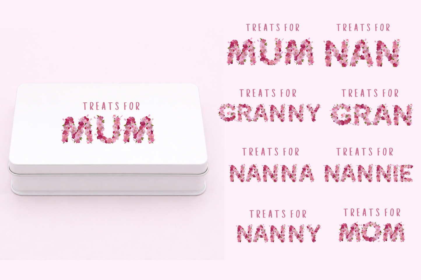 Metal tin Decal - Floral Name