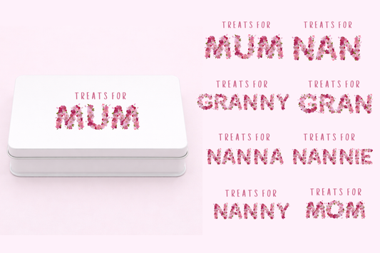 Metal tin Decal - Floral Name