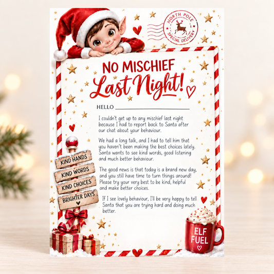 ELF NIGHT OFF (NO MISCHIEF!) CARD - A4