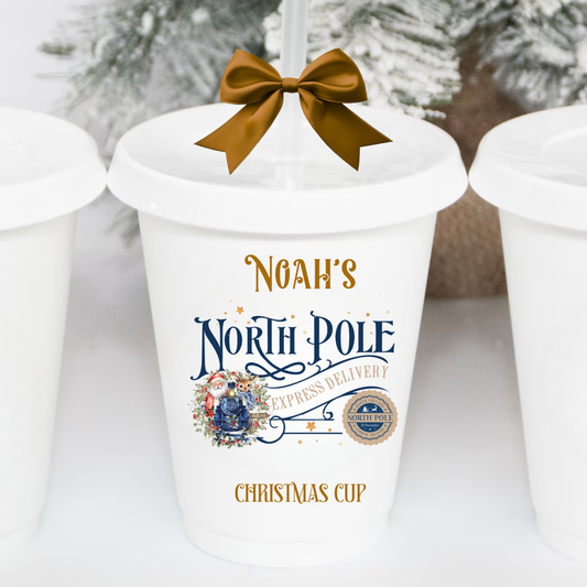 POLAR EXPRESS NORTH POLE CHRISTMAS CUP UV-DTF DECAL