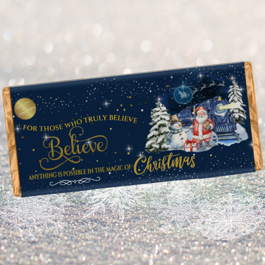 LUXURY POLAR EXPRESS CHRISTMAS CHOCOLATE BAR WRAPPER