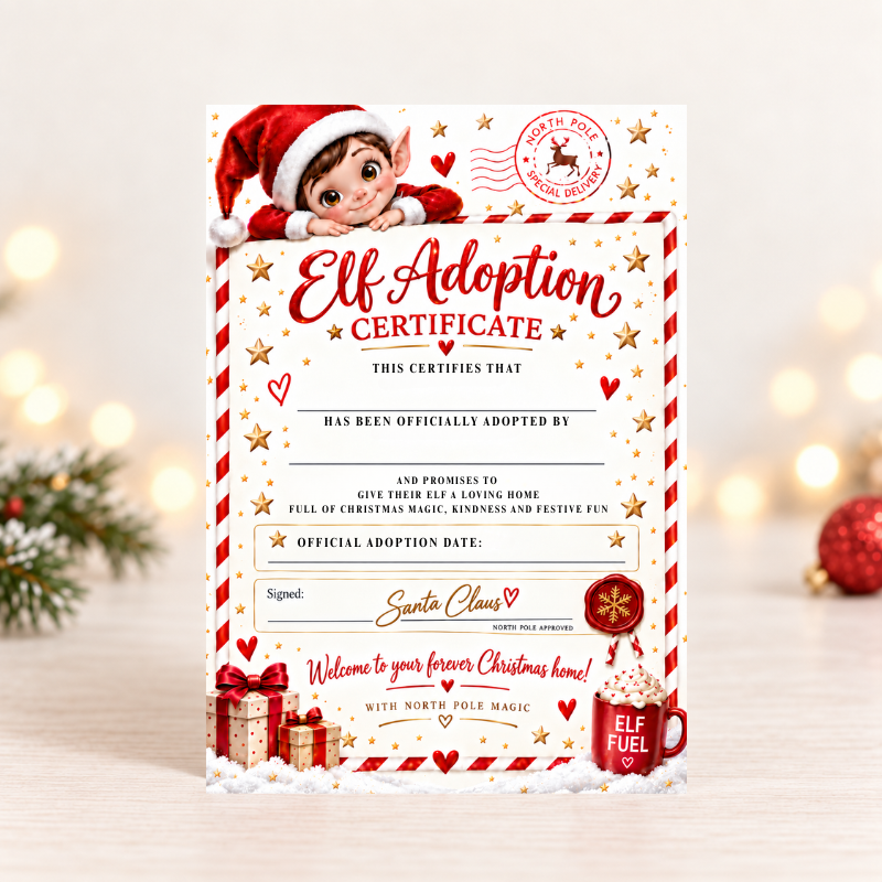 ELF ADOPTION CERTIFICATE - A5 PRINTED CARD