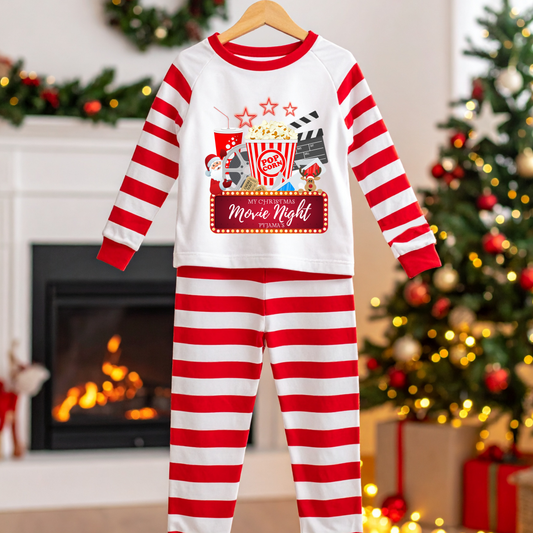 DTF TRANSFER - CHRISTMAS MOVIE NIGHT PYJAMAS