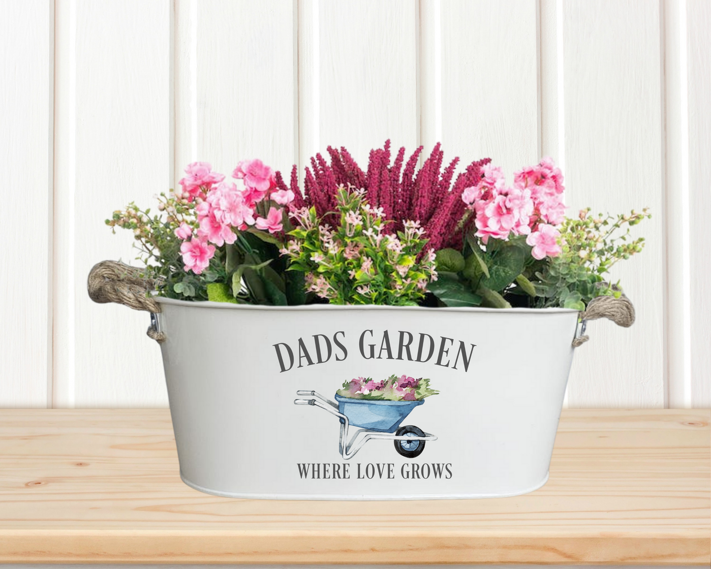 METAL TROUGH HAMPER/PLANTER