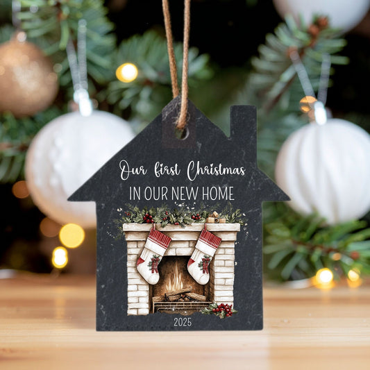 FIRST CHRISTMAS WHITE STOCKINGS UV-DTF DECAL