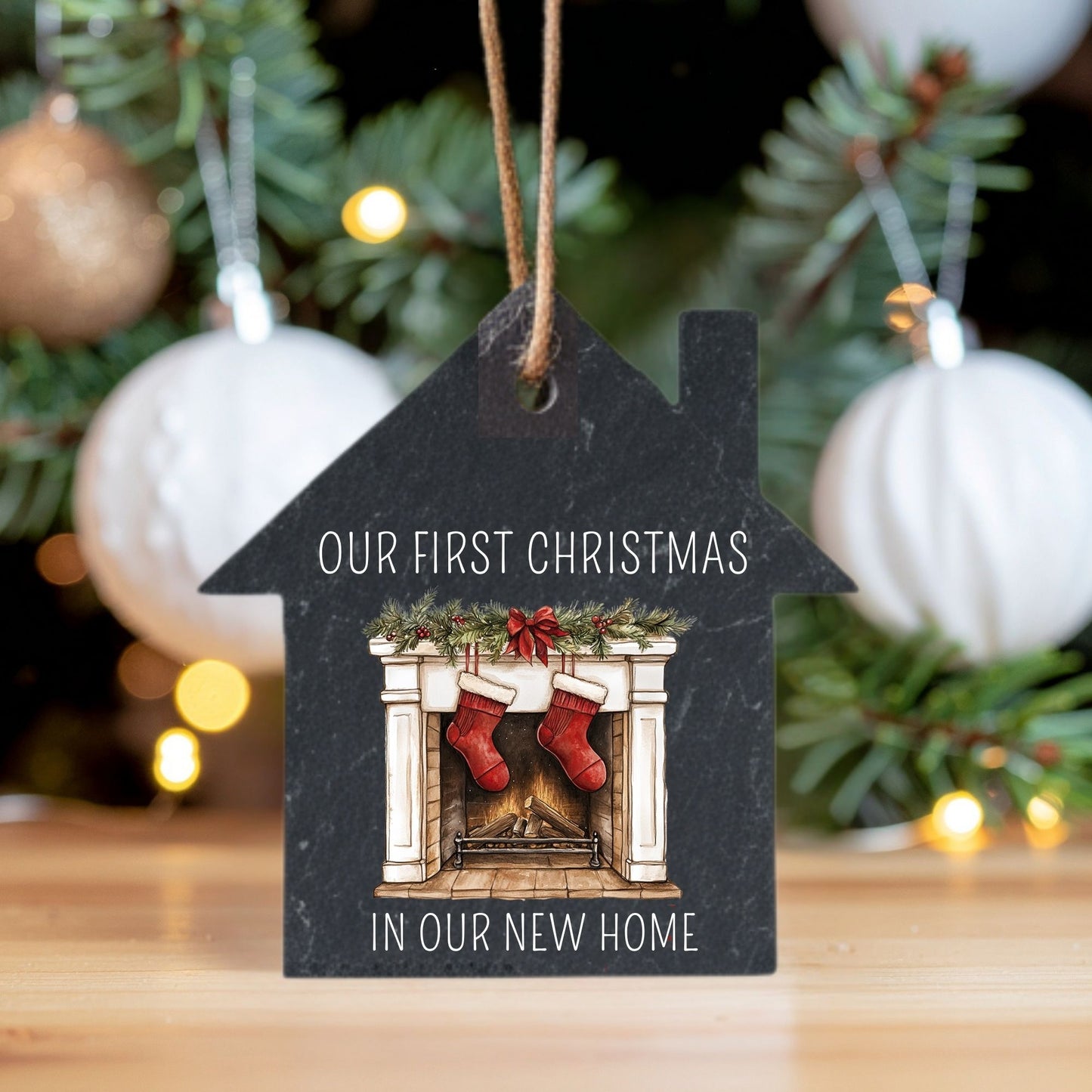 FIRST CHRISTMAS RED STOCKINGS UV-DTF DECAL