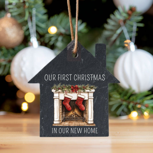 FIRST CHRISTMAS RED STOCKINGS UV-DTF DECAL