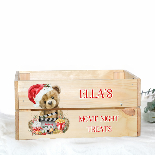 CHRISTMAS MOVIE NIGHT UV-DTF DECAL - SIZED FOR IKEA CRATE