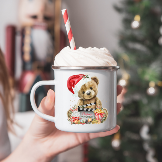 CHRISTMAS MOVIE NIGHT - CUTE BEAR UV-DTF DECAL