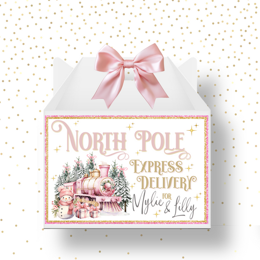 PINK THEMED NORTH POLE EXPRESS DELIVERY - ECO SOLVENT LABEL