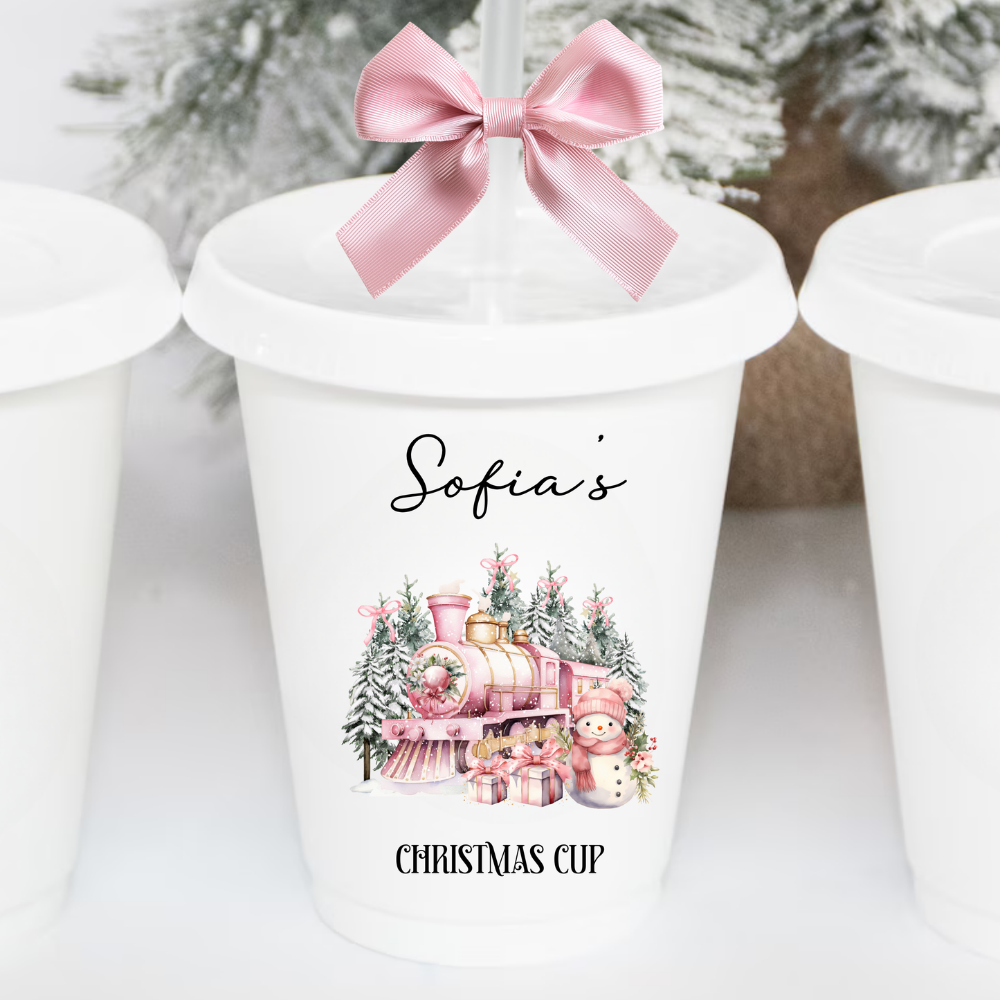 PINK THEMED CHRISTMAS CUP UV-DTF DECAL
