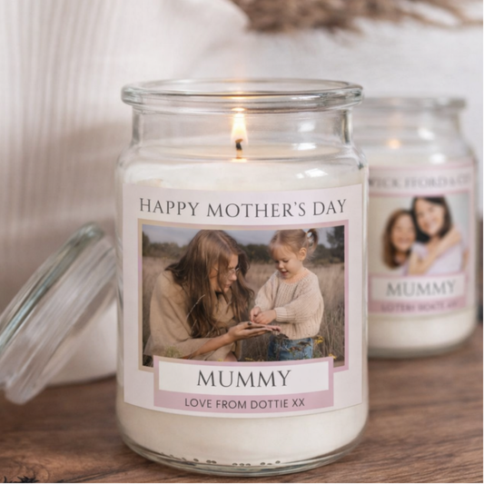 LARGE CANDLE PHOTO UPLOAD LABEL - BLUSH