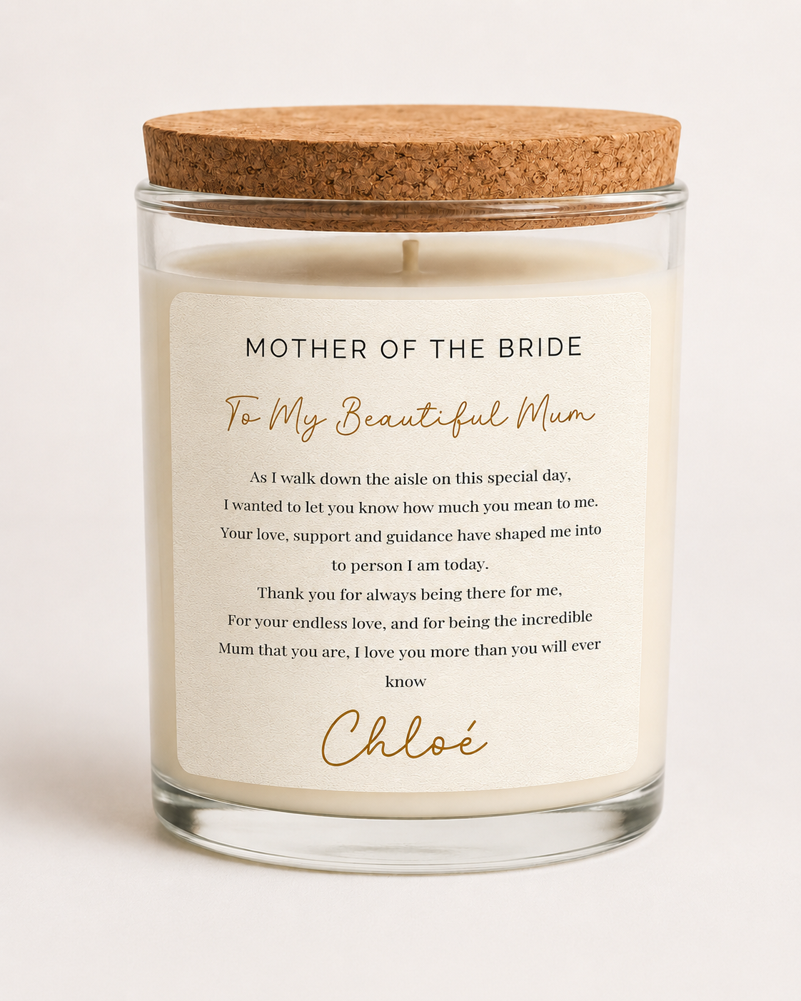 Candle Label - Mother of The Bride