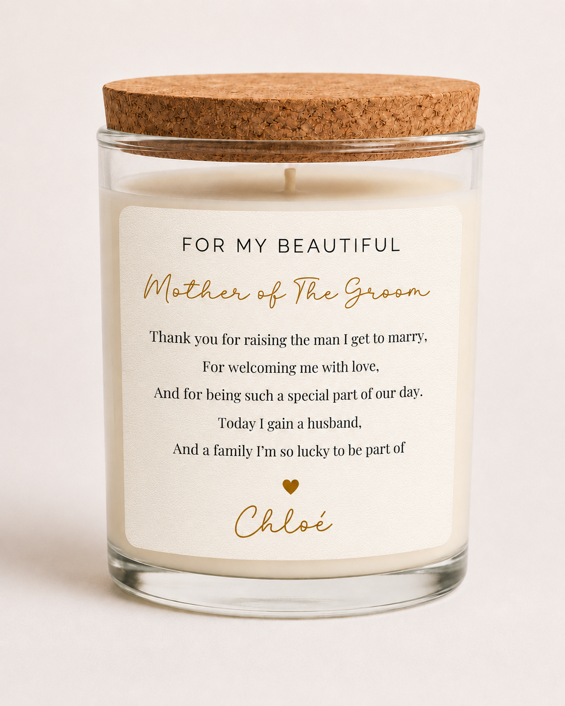Candle Label - Mother of The GROOM
