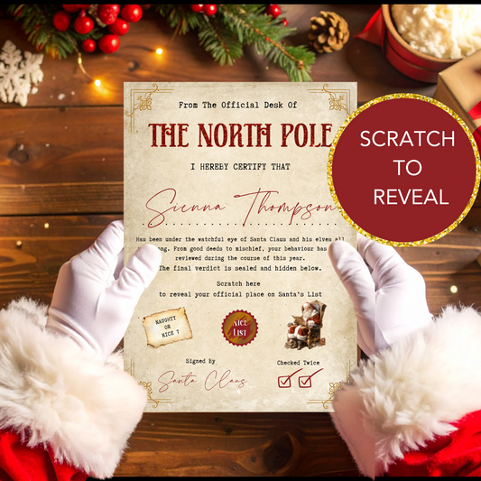 LUXURY NICE LIST CERTIFICATE SCRATCH TO REVEAL - A4