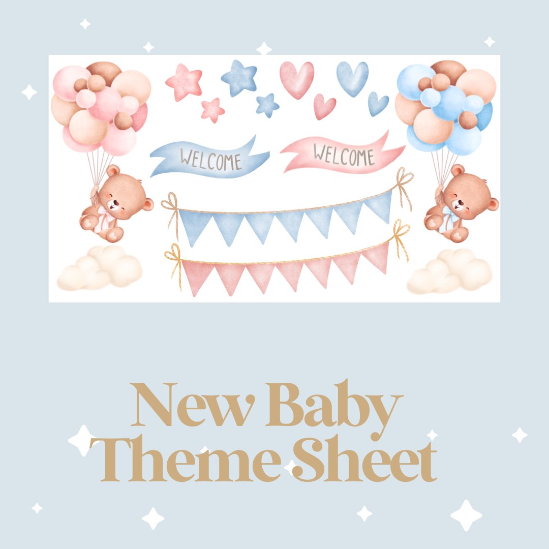 Acrylic Balloon UV-DTF - New Baby (Theme Sheet ) - Wow Wraps
