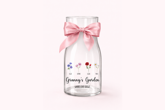 PERSONALISED BIRTH FLOWER FAMILY UV DTF DECAL