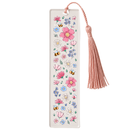 Floral Bee Bookmark UVDTF