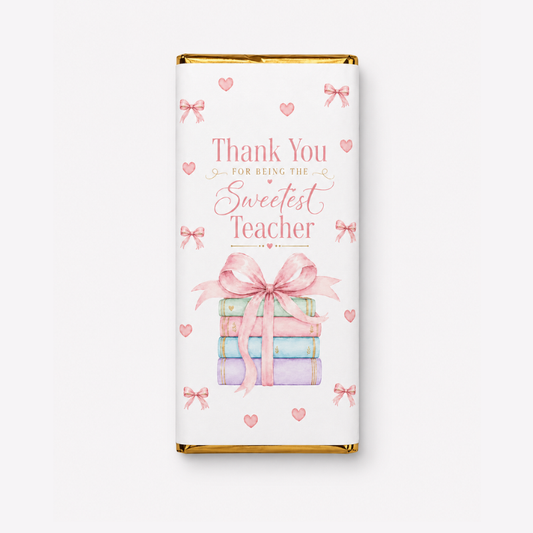 Book Stack Teacher Chocolate Bar Wrapper