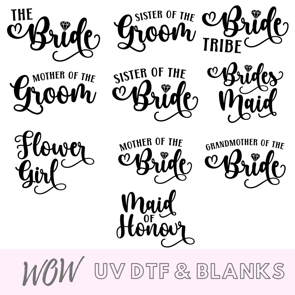 Bridal Party Roles UV-DTF Decal - Wow Wraps