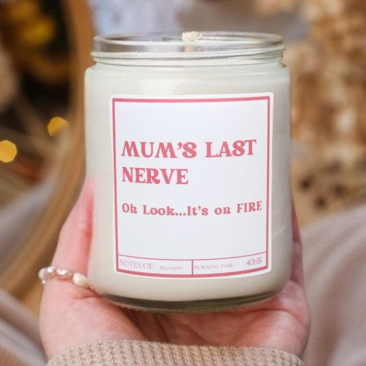 Candle Label - Mum's Last Nerve (Pink) - Wow Craft Blanks & Wraps