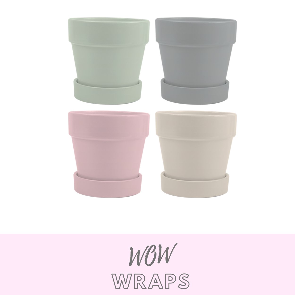 CERAMIC PLANT POT AND SAUCER - Wow Wraps